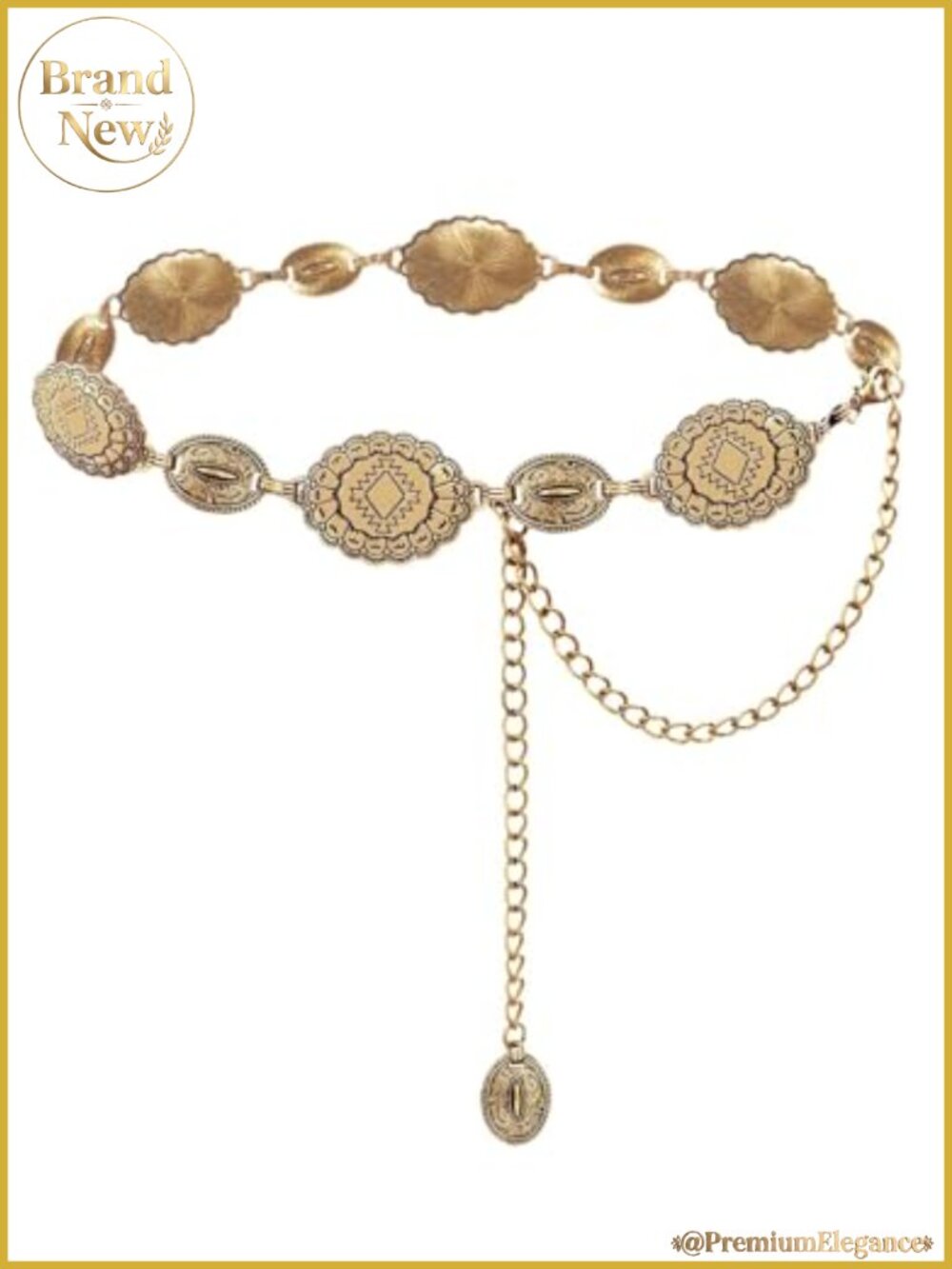 Metal Concho Western Chain Belt